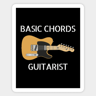 Basic Chords Guitarist Three Frets T-Style Guitar Maple Magnet